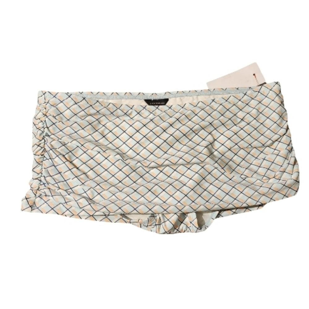 Ann Taylor Geometric Print Swim Skirt Bottom Blue Peach XS NWT
